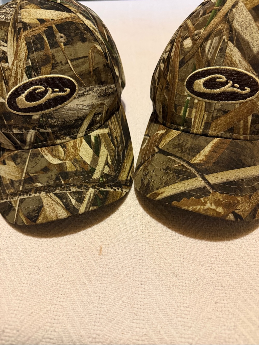 Drake Waterfowl Mossy Oak Camo Youth Cap lot of 2 Embroidered Logo Adj StrapBack